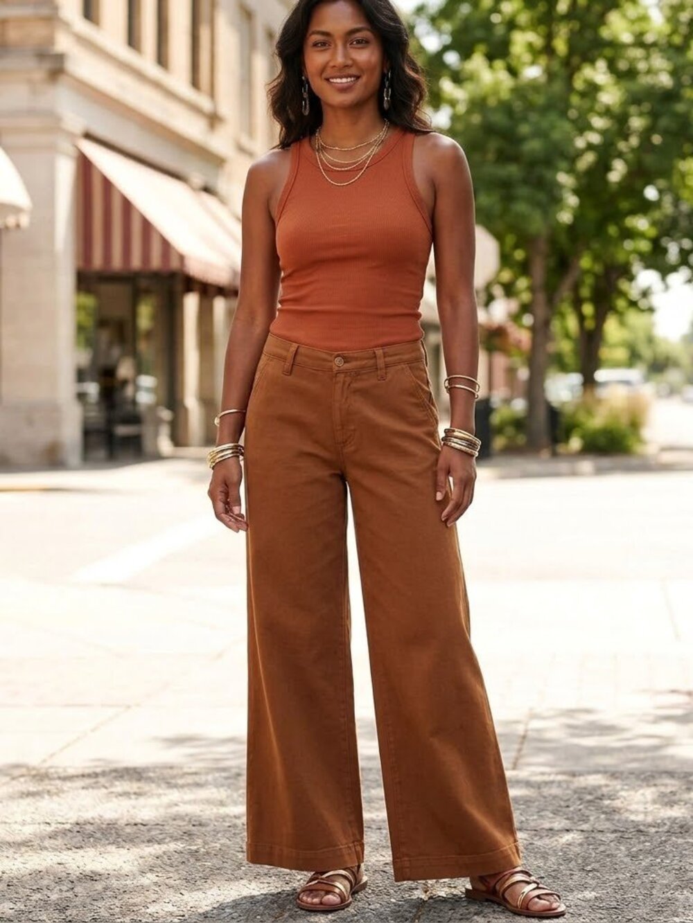 AG Stella Low Slung Palazzo Pant Cotton Linen Blend 31